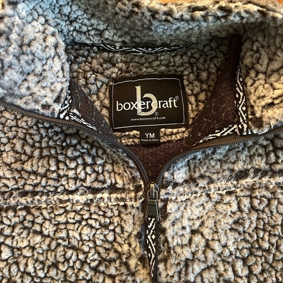 Boxercraft Sherpa Pullover Youth Medium M‎ 1/4 Zip Jacket Frosty Gray Cozy Warm - Picture 2 of 6
